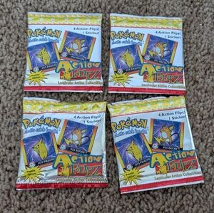 Pokemon Action Flipz Trading Cards - Yellow and Red